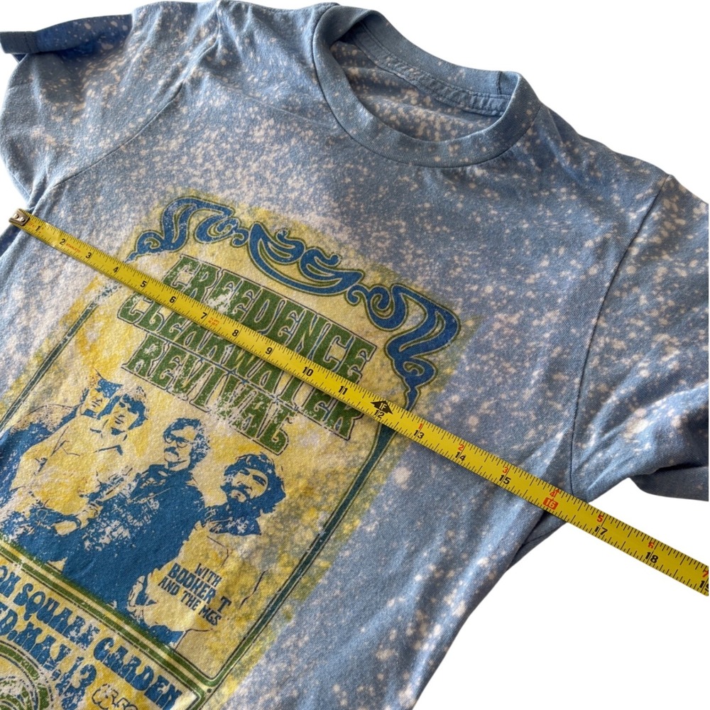 Creedence Clearwater Revival Concert T Shirt Blue Bleach Tie Dye Graphic Tee - Picture 4 of 4